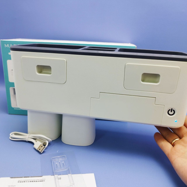 Держатель для зубной пасты и щеток, стерилизация УФ и дезинфекция Multifunctional Toothbrush / Держатель с выдвижными полками и двумя подвесными стаканчиками продажа и отгрузка коробками кор/24 шт